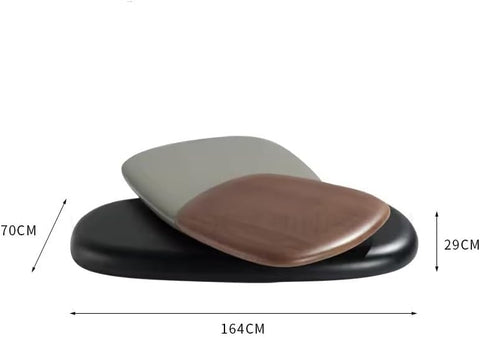 Rotating Pebble Shape Coffee Table - Italian Minimalist Design, Wood Finish, Creative Suspended Style, Perfect for Large Spaces, Living Room, Office, Home Decor - resinhomefurniture
