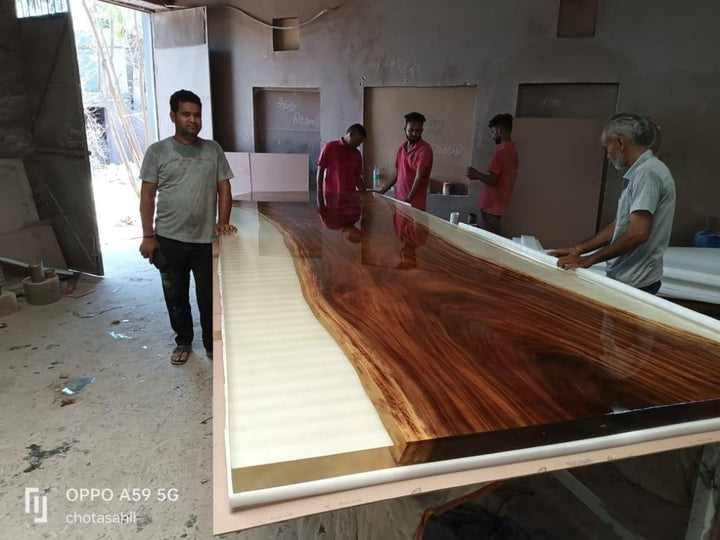 rustic - natural - wood - crystal - clear - river - epoxy - resin - dining - table - live - edge - table - conference - table - console - table - hallway - table - kitchen - table - patio - table - end - table - resinhomefurniture
