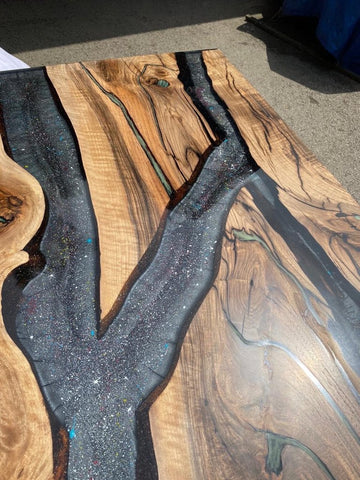 Smokey Gray Space Epoxy Resin Dining Table Living Room Table Center Table Coffee Table Hallway Table Conference Table Office Table Side Table End Table Home Décor - resinhomefurniture