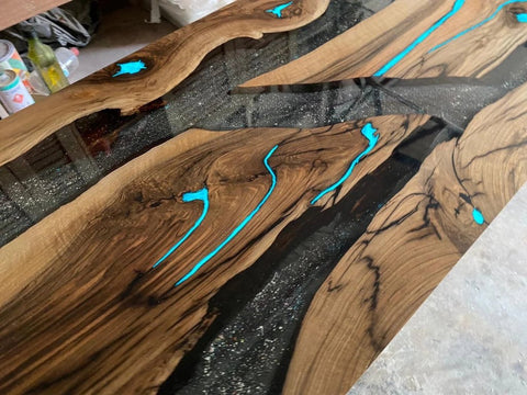 Smokey Gray Space Epoxy Resin Dining Table Living Room Table Center Table Coffee Table Hallway Table Conference Table Office Table Side Table End Table Home Décor - resinhomefurniture