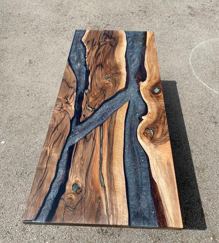 Smokey Gray Space Epoxy Resin Dining Table Living Room Table Center Table Coffee Table Hallway Table Conference Table Office Table Side Table End Table Home Décor - resinhomefurniture