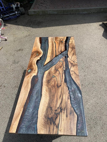 Smokey Gray Space Epoxy Resin Dining Table Living Room Table Center Table Coffee Table Hallway Table Conference Table Office Table Side Table End Table Home Décor - resinhomefurniture