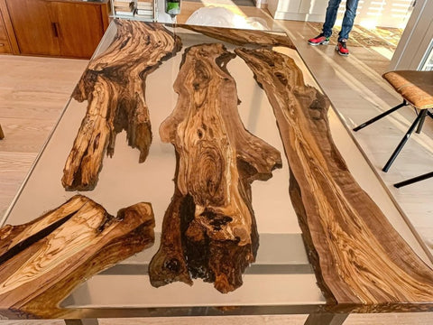 Special Transparent Clear Epoxy Resin Dining Table Coffee Table Patio Table Kitchen Table Console Table Living Room Table Centre Table Bae Counter Table Home Décor - resinhomefurniture