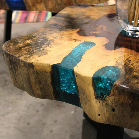 Special Unique Blue Center Resin Coffee Table Resin Dining Table Console Table Bar Counter Table End/Side Table Kitchen Table Patio Table Living Room Table Home Décor - resinhomefurniture