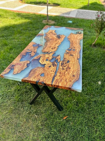 Stunning Daisy White Epoxy Resin Table Rustic Table Custom Dining Table Centre Table Kitchen Table Living Room Table Patio Table Conference Table Coffee Table - resinhomefurniture