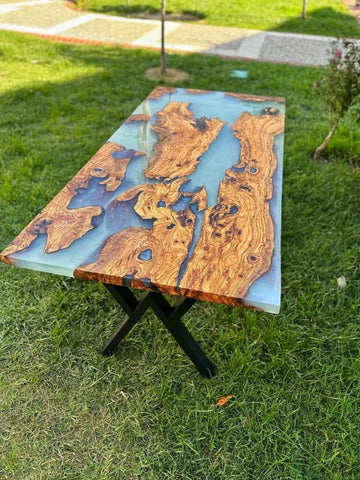 Stunning Daisy White Epoxy Resin Table Rustic Table Custom Dining Table Centre Table Kitchen Table Living Room Table Patio Table Conference Table Coffee Table - resinhomefurniture