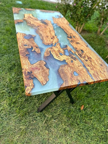 Stunning Daisy White Epoxy Resin Table Rustic Table Custom Dining Table Centre Table Kitchen Table Living Room Table Patio Table Conference Table Coffee Table - resinhomefurniture