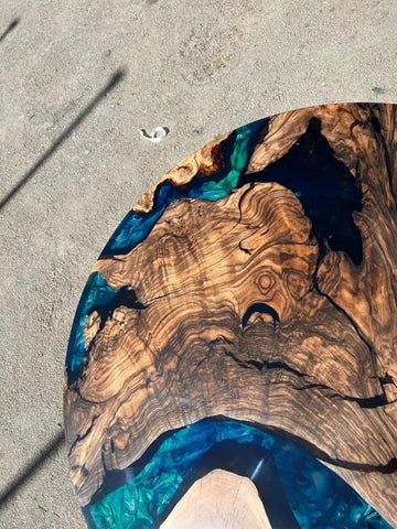 Turquoise Green Epoxy Resin Table Round Coffee Table Dining Table Patio Table Console Table Bar Counter Table Side &End Table Home Décor - resinhomefurniture