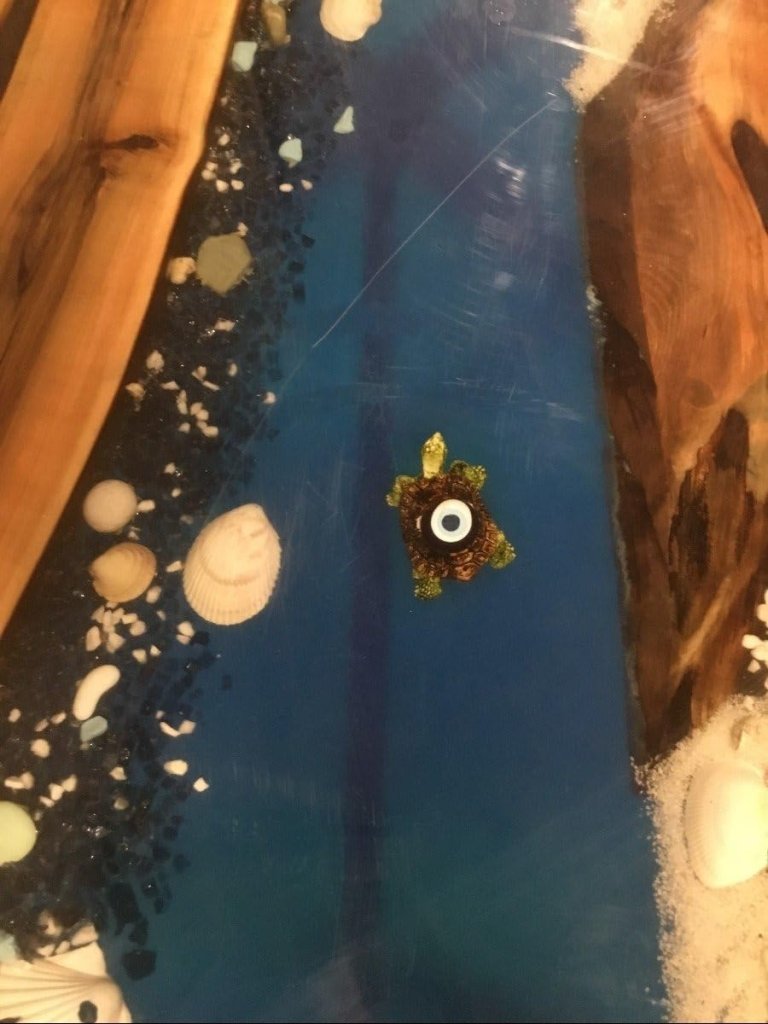 TUZECH Beautiful Mount Seashore Epoxy Resin Table with Sea Shells and Rock Dining Table Living Room Table Coffee Table Console Table Coastal Table Patio Table Home Décor - resinhomefurniture