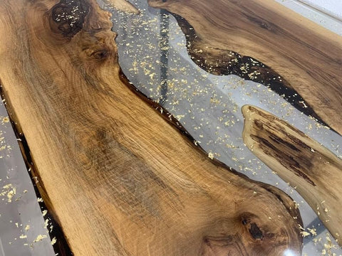 TUZECH Custom Made Handmade Clear Epoxy Resin Rustic Table Dining Table Console Table Side/End Table Living Room Coastal Table Bar Counter Table Home Décor - resinhomefurniture