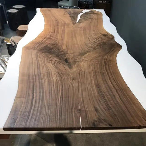 TUZECH Custom Made Wood Resin Epoxy Ice Look Dinning Table Coffee Table Side/End Table Coastal Table Top Living Room Table Bar Counter Home Décor - resinhomefurniture