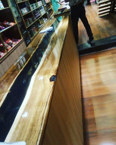 TUZECH Customized Large Indoor Obsidian Black Epoxy Resin Table Coffee Table Conference Table Kitchen Table End/Side Table Console Table Coastal Table Home Décor - resinhomefurniture