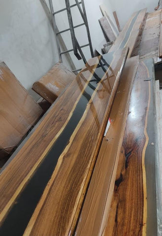 TUZECH Customized Obsidian Black Epoxy Resin Table Coffee Table Conference Table Kitchen Table End/Side Table Patio Table Console Table Coastal Table Home Décor - resinhomefurniture