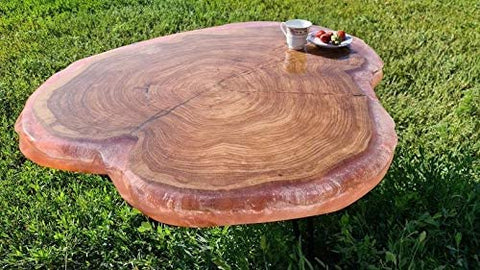 Tuzech Epoxy Table Fully Customised Thick Resin River Table Indoor Outdoor Coffee Table Top Wooden Dining Table (32X29 Inches) - resinhomefurniture