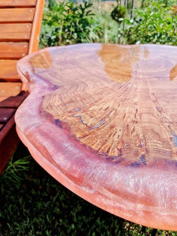 Tuzech Epoxy Table Fully Customised Thick Resin River Table Indoor Outdoor Coffee Table Top Wooden Dining Table (32X29 Inches) - resinhomefurniture