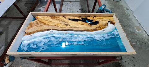 TUZECH Epoxy Table Top Fully Customized Thick Resin River Table Indoor Outdoor Wooden Dining Table Living Room - resinhomefurniture