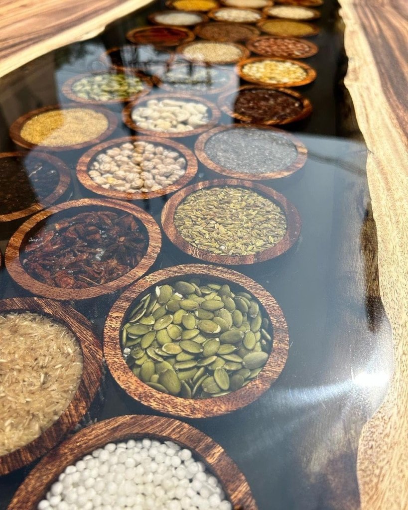 TUZECH Exotic Spices Epoxy Resin Dining Table Coffee Table Living Room Table Console Table Kitchen Table Patio Table Center Table Side Table Bar Counter Table Home Décor - resinhomefurniture