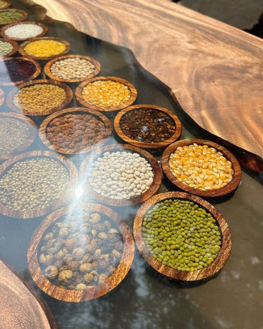 TUZECH Exotic Spices Epoxy Resin Dining Table Coffee Table Living Room Table Console Table Kitchen Table Patio Table Center Table Side Table Bar Counter Table Home Décor - resinhomefurniture