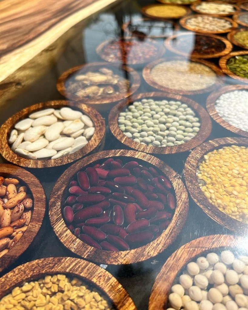 TUZECH Exotic Spices Epoxy Resin Dining Table Coffee Table Living Room Table Console Table Kitchen Table Patio Table Center Table Side Table Bar Counter Table Home Décor - resinhomefurniture