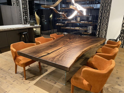 TUZECH Gaffney Live Edge Wooden Dining Table Coffee Table Conference Table Patio Table Console Table Living Room Table Center Table Bar Counter Table Side Table Home Décor - resinhomefurniture