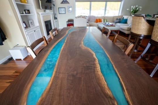 TUZECH Incredible Double River Epoxy Resin Dining Table Coffee Table Living Room Table Console Table Patio Table Conference Table Kitchen Table Bar Counter Table Home Décor - resinhomefurniture