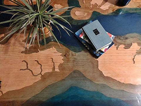 TUZECH Live Edge Resin River Dining Table Beautiful Handmade Live Edge Walnut Coffee Table, Kitchen, Dining Table (96 x 48 x 30 Inches) - resinhomefurniture