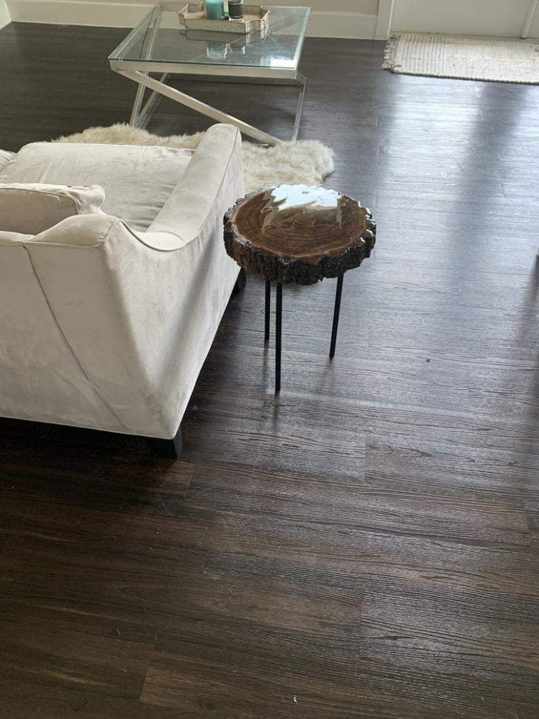 TUZECH Live Edge Round end Table Beautiful Handmade Live Edge Walnut Coffee Table, Kitchen, Dining Table, Walnut Dine Table (22.5X16X2.25 Inches) - resinhomefurniture