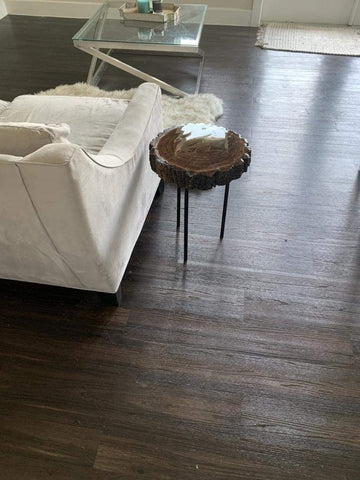 TUZECH Live Edge Round end Table Beautiful Handmade Live Edge Walnut Coffee Table, Kitchen, Dining Table, Walnut Dine Table (22.5X16X2.25 Inches) - resinhomefurniture