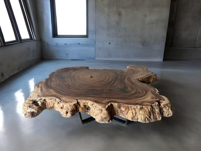 TUZECH Natural Classic Acacia Wood Round Coffee Table Wooden Table Side/End Table Living Room Table for 2, 4, 6, 8 Resin Console Table Epoxy Table Patio Table Home Decor - resinhomefurniture