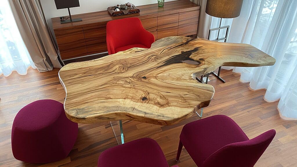 TUZECH Natural Wood Live Edge Realistic Wooden Table Dining Table Top Conference Table Coffee Table Side/End Table Home Décor Patio Table Bar Counter Top Wall Art - resinhomefurniture