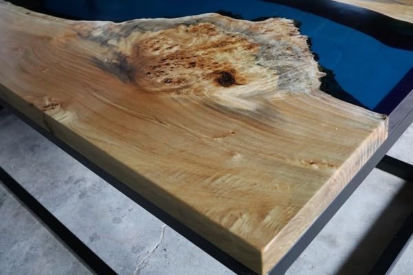 TUZECH Natural Wood Resin Unique Transparent River Look Epoxy Table Coastal Table Top Dining Table Coffee Table Side/End Table Home Décor - resinhomefurniture
