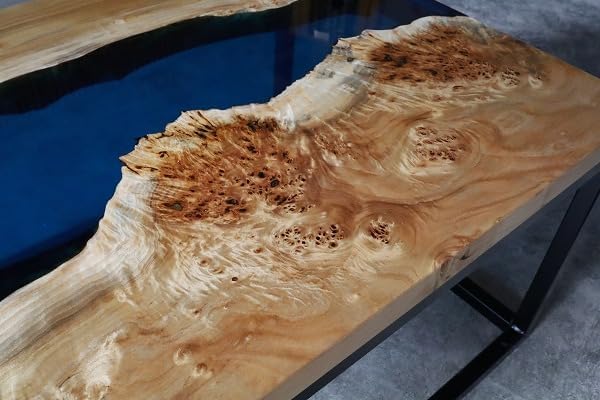 TUZECH Natural Wood Resin Unique Transparent River Look Epoxy Table Coastal Table Top Dining Table Coffee Table Side/End Table Home Décor - resinhomefurniture