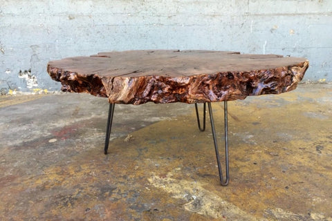 TUZECH Unique Live Edge Crosscuts Epoxy Resin Coffee Table Living Room Table Console Table Study Table Hallway Table Central Table End/Side Table - resinhomefurniture