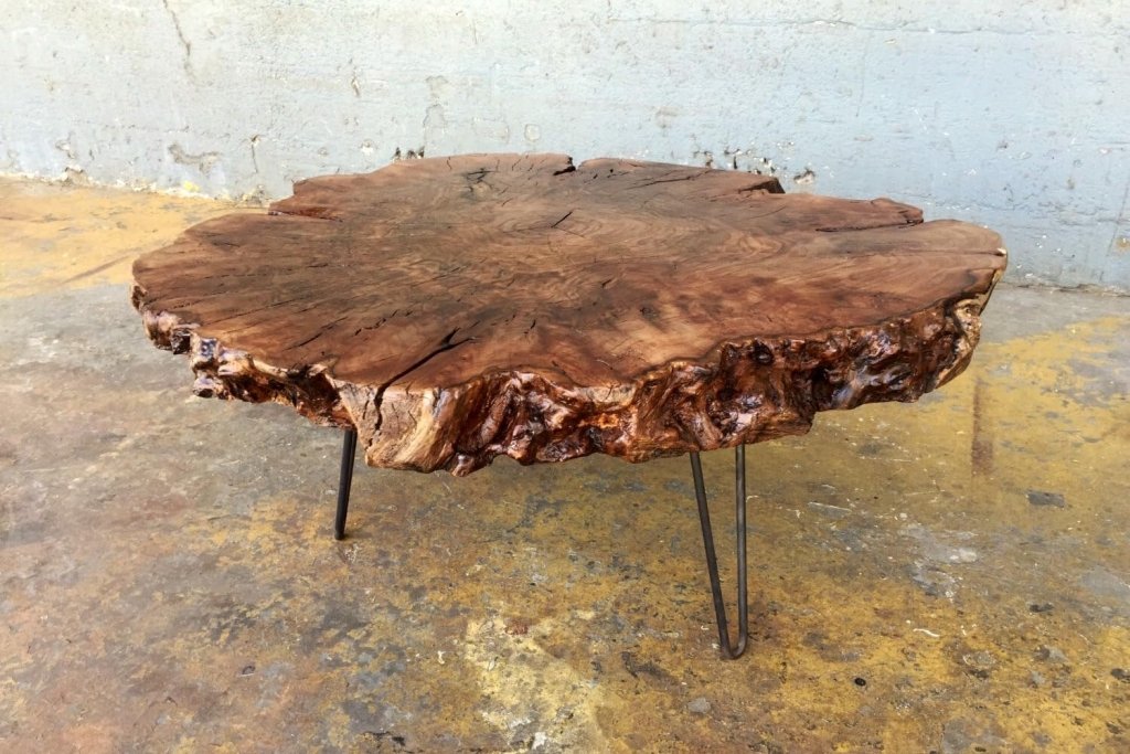 TUZECH Unique Live Edge Crosscuts Epoxy Resin Coffee Table Living Room Table Console Table Study Table Hallway Table Central Table End/Side Table - resinhomefurniture