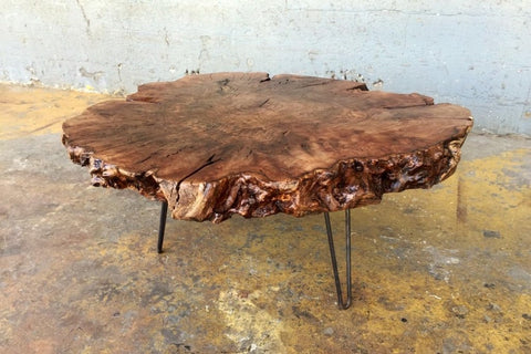 TUZECH Unique Live Edge Crosscuts Epoxy Resin Coffee Table Living Room Table Console Table Study Table Hallway Table Central Table End/Side Table - resinhomefurniture