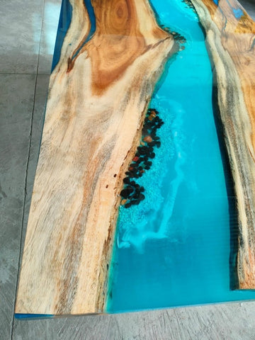 TUZECH Versatile Ocean Look Epoxy Resin Dining Table Central Table Kitchen Table Console Table Living Room Table Patio Table End/Side Table Conference Table Home Décor - resinhomefurniture