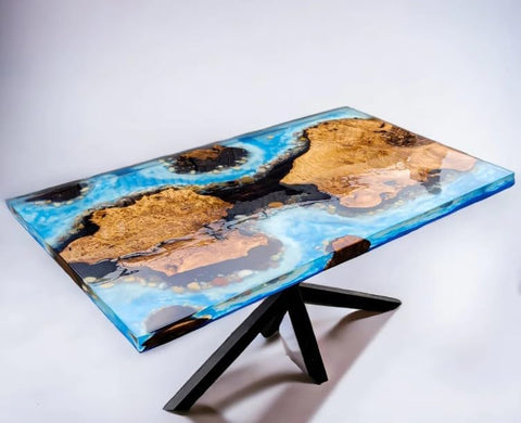 unique - blue - island - look - epoxy - resin - dining - table - coffee - table - end - table - wooden - table - living - room - table - bar - counter - home - decor - side - table - top - resinhomefurniture