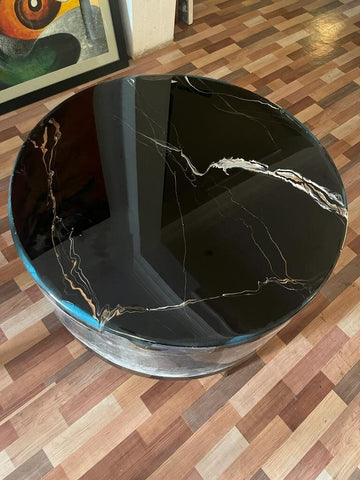 Unique Dark Blue Epoxy With Customized Multi Colour Epoxy Coffee Table Side/End Table Top Living Room Table Home D?cor. With Legs 12&quot; Inches - resinhomefurniture