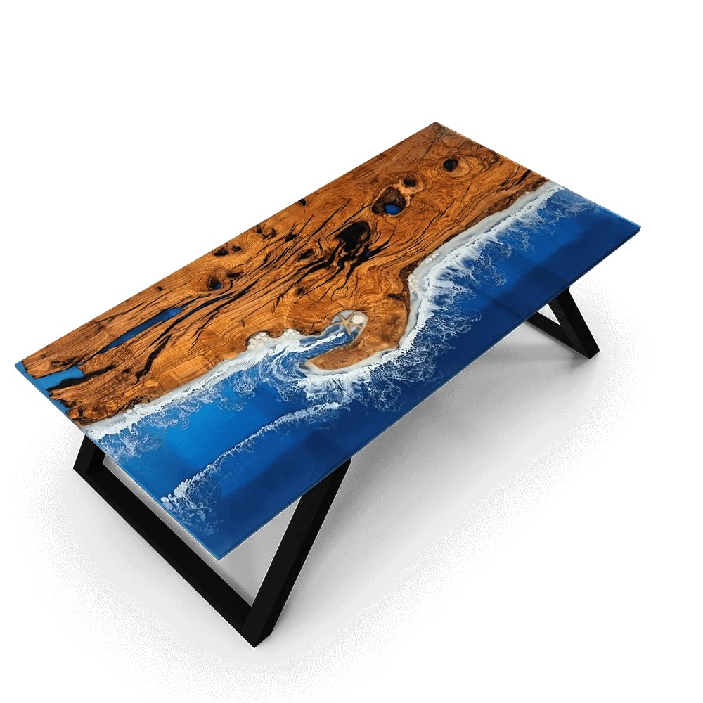 unique - deep - blue - star - and - shell - sea - look - coastal - table - top - dining - table - living - room - stones - table - for - 2 - 4 - 6 - 8 - coffee - table - side - end - table - patio - table - walnut - table - resinhomefurniture