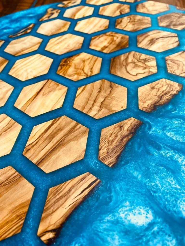 unique - indoor - hexagon - blocks - round - table - resin - coffee - table - river - living - room - table - for - 2 - 4 - 6 - 8 - table - top - counter - top - side - end - table - home - decor - walnut - table - resinhomefurniture
