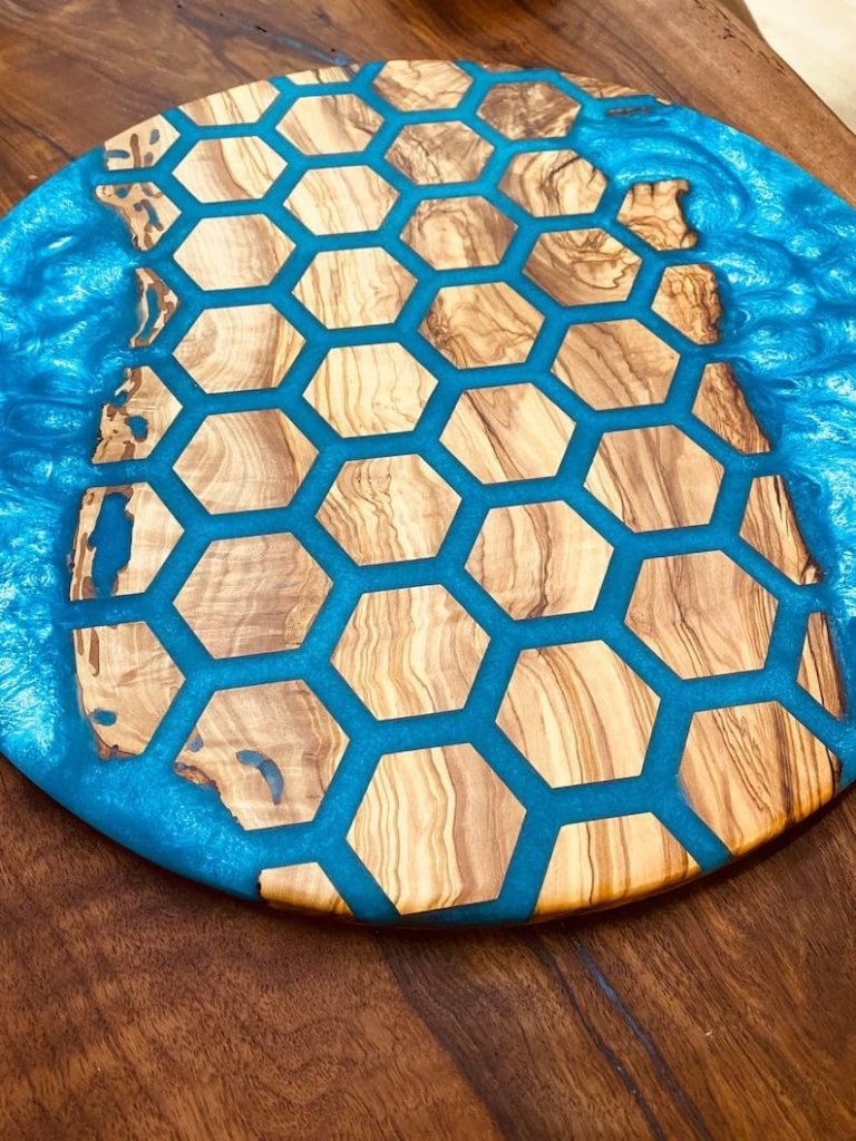 unique - indoor - hexagon - blocks - round - table - resin - coffee - table - river - living - room - table - for - 2 - 4 - 6 - 8 - table - top - counter - top - side - end - table - home - decor - walnut - table - resinhomefurniture