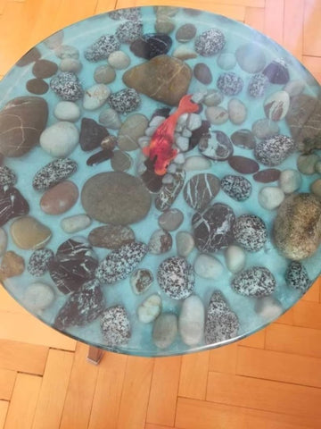 unique - special - epoxy - round - table - modern - stones - aquarium - sea - look - table - side - end - table - resin - coffee - table - living - room - table - epoxy - dinning - table - home - decor - resinhomefurniture