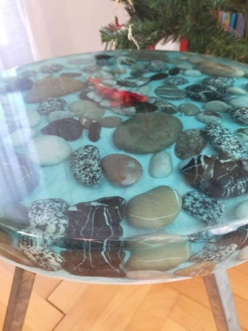 unique - special - epoxy - round - table - modern - stones - aquarium - sea - look - table - side - end - table - resin - coffee - table - living - room - table - epoxy - dinning - table - home - decor - resinhomefurniture