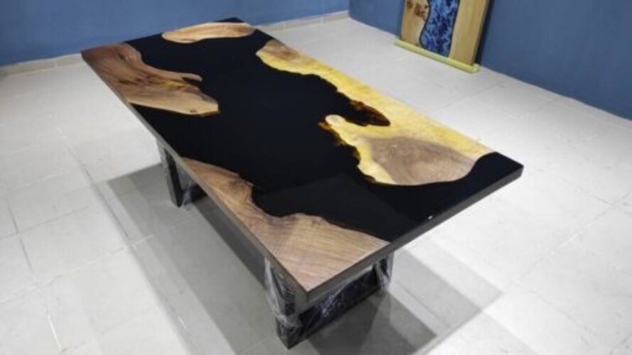 Black Resin Table, Epoxy Dining Table, Epoxy Resin Table, Custom
